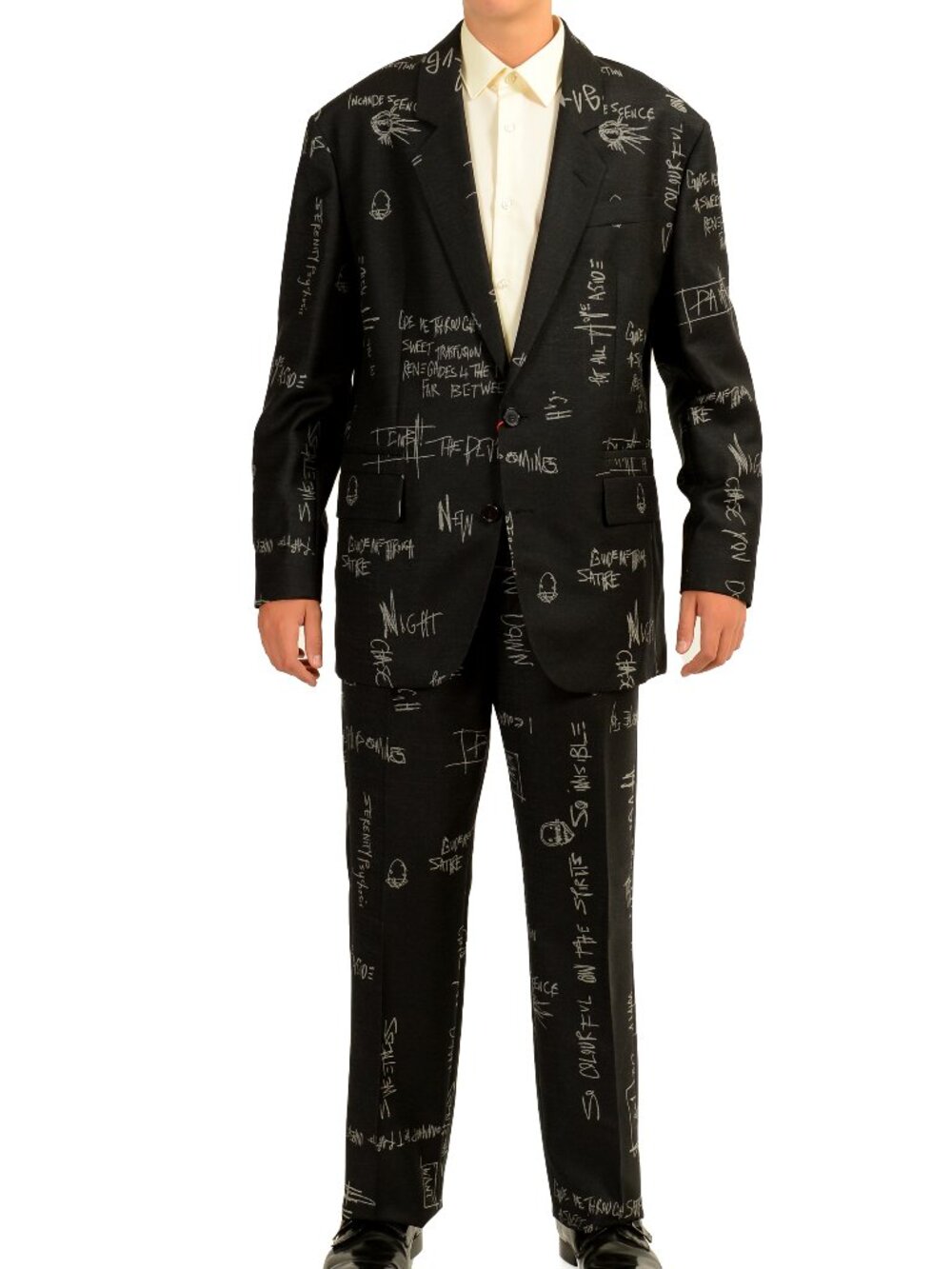 Hugo Boss Men's "Ursus/Faris182FS" Graphic Print 100% Wool Suit US 34R IT 44R